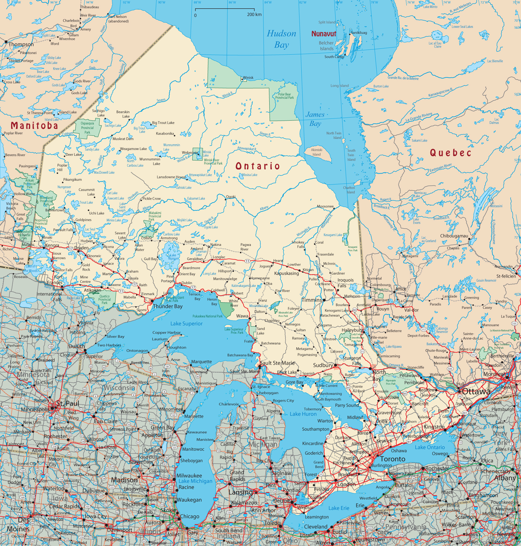 Map of Ontario